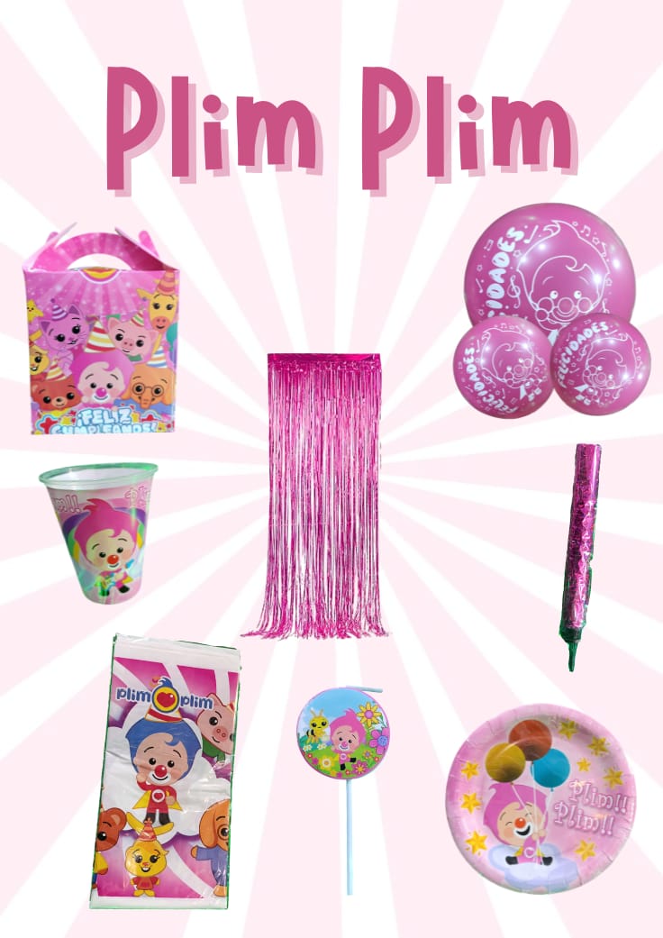 Kit de Fiesta Temática Plim Plim Rosa