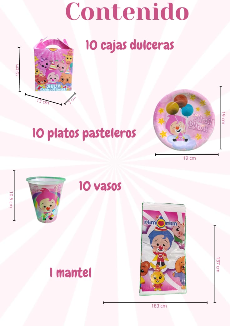 Kit de Fiesta Temática Plim Plim Rosa