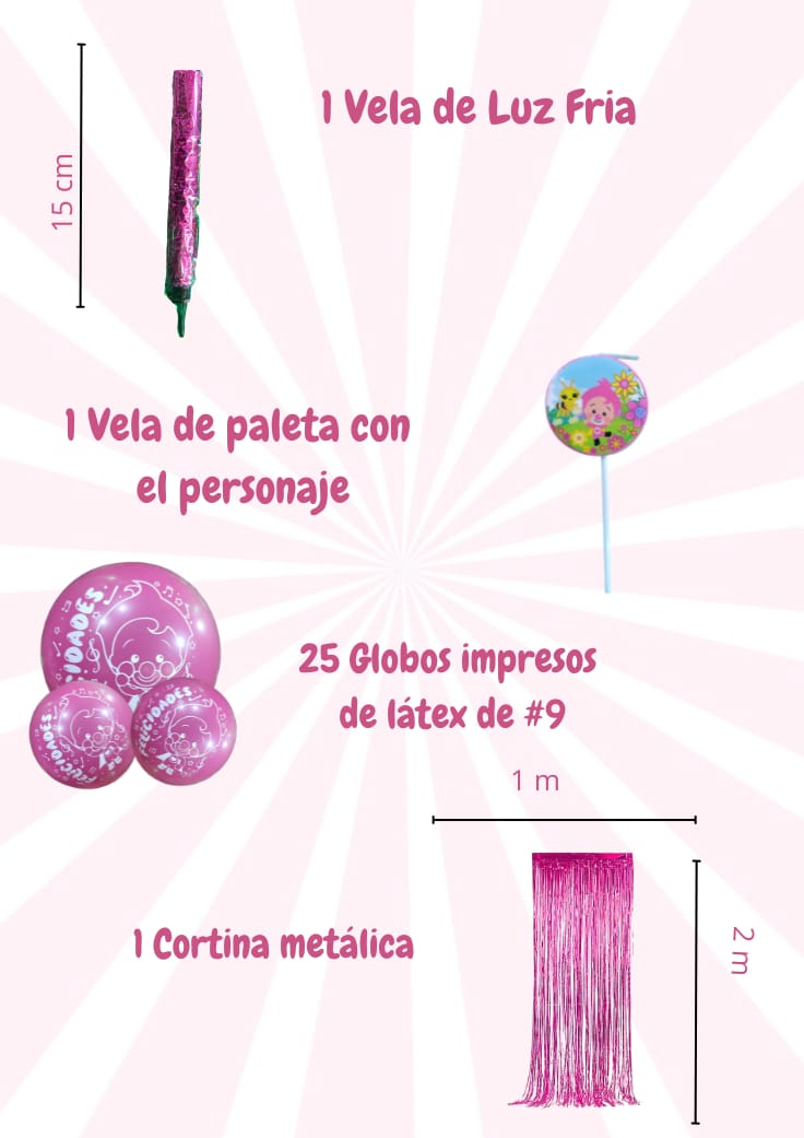 Kit de Fiesta Temática Plim Plim Rosa